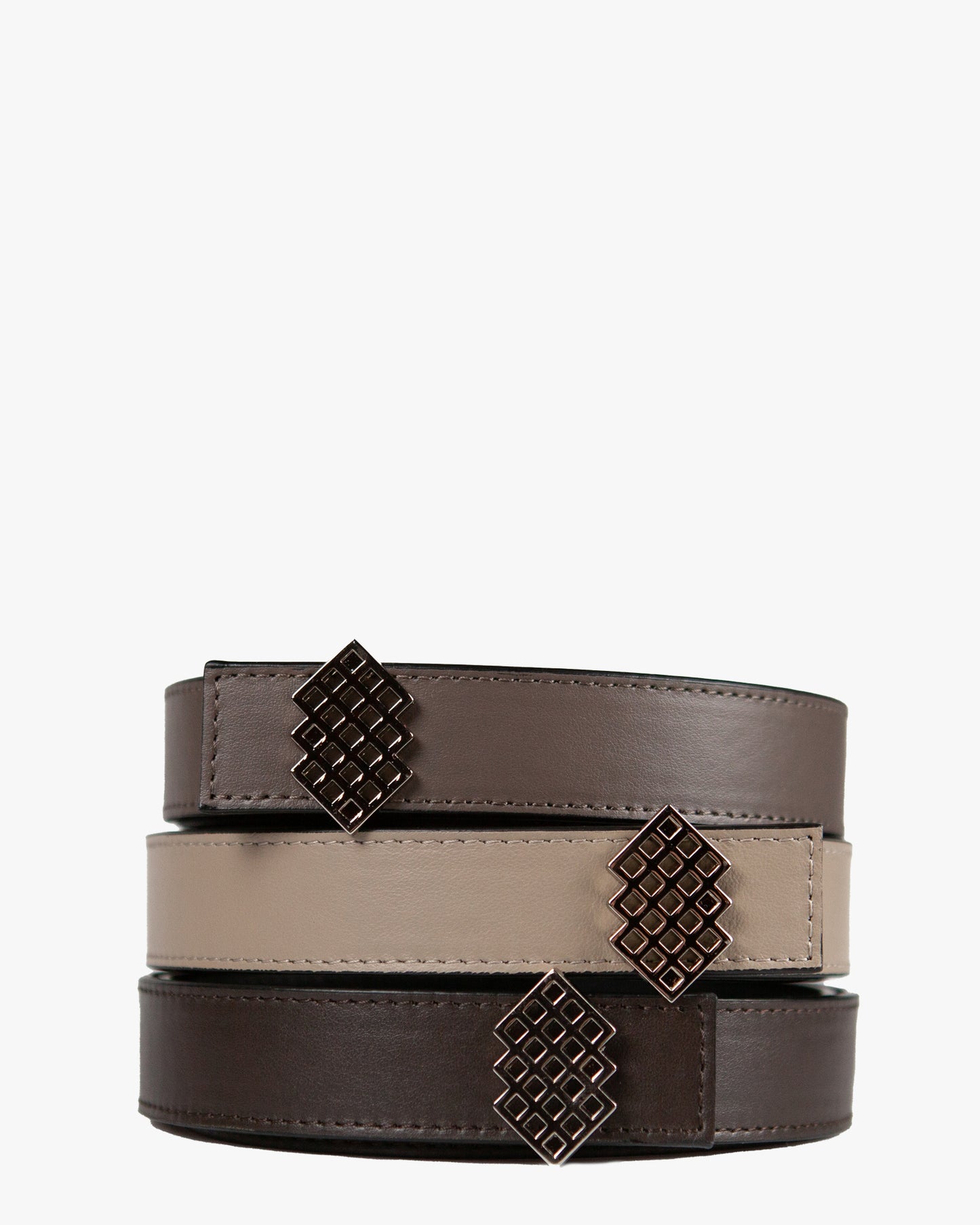 REVERSIBLE LEATHER BELT IN BROWN