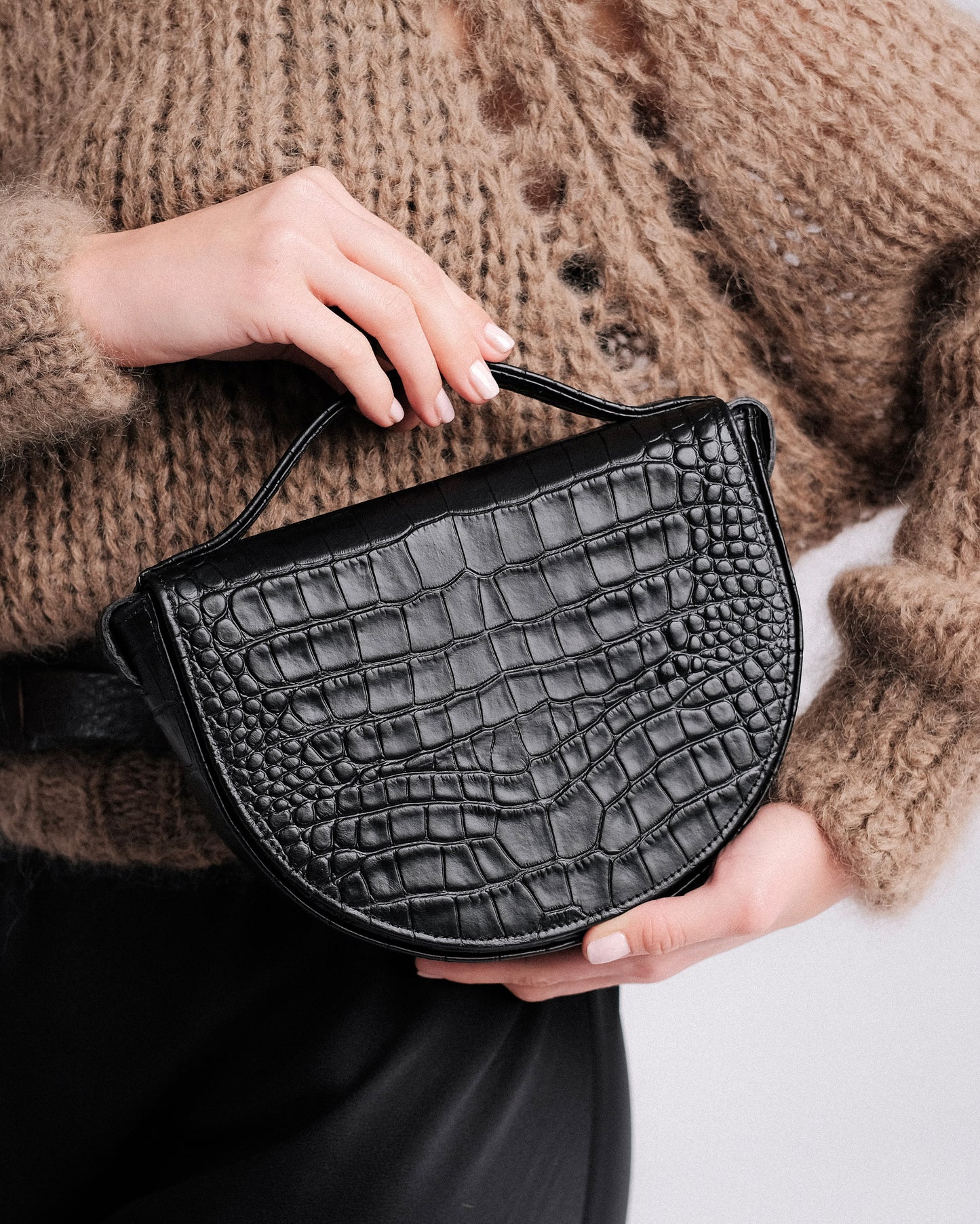 LUNA CROC BLACK