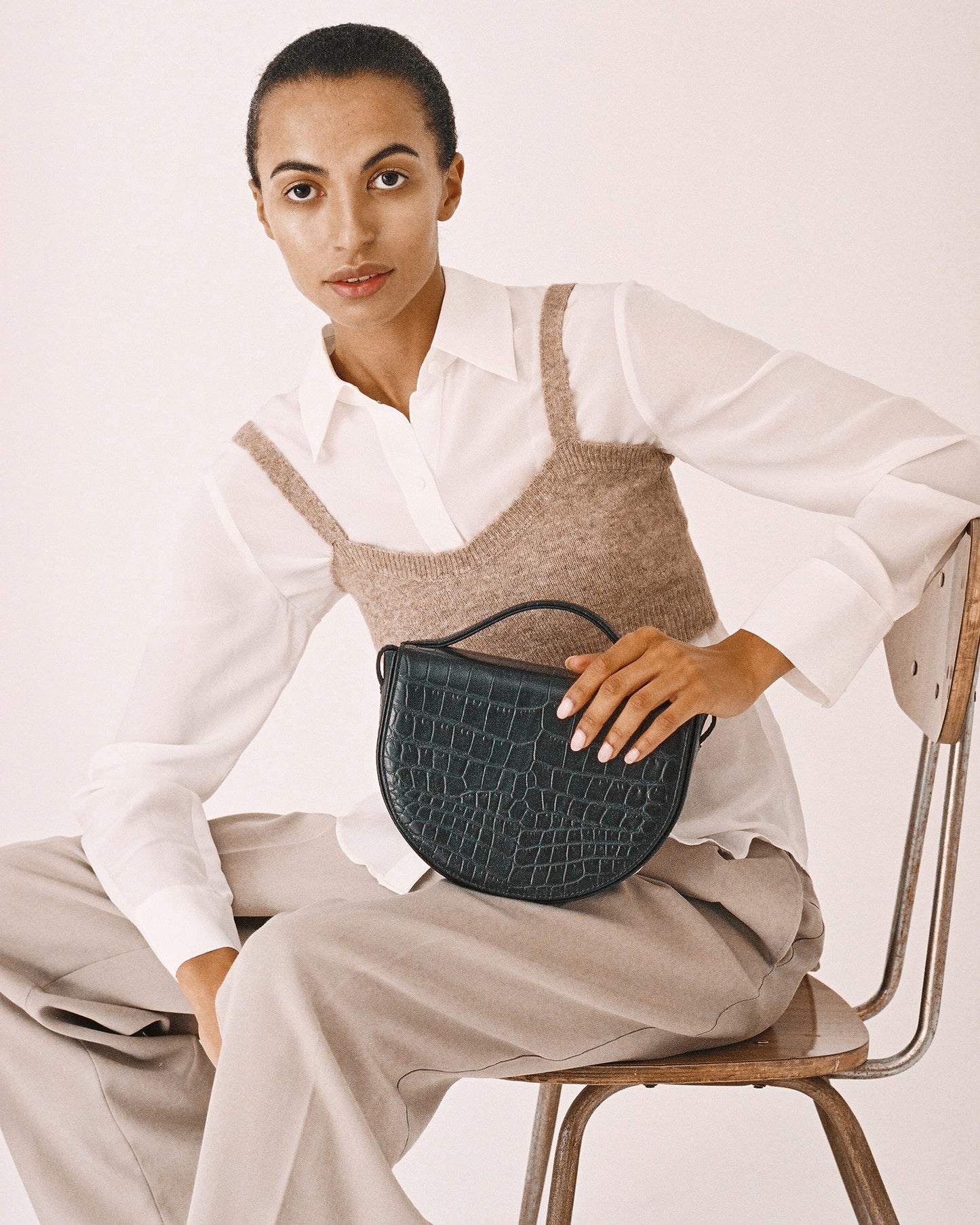 LUNA CROC BLACK