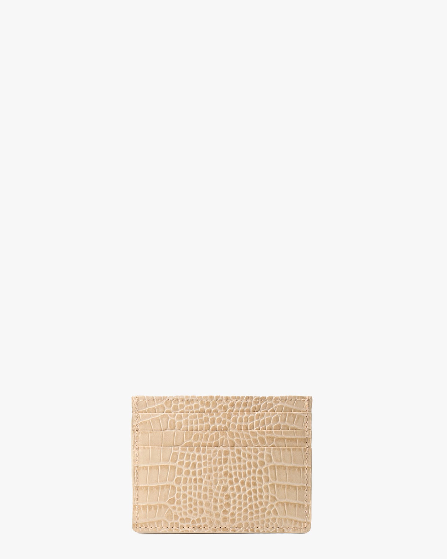 CARD HOLDER CROC BEIGE