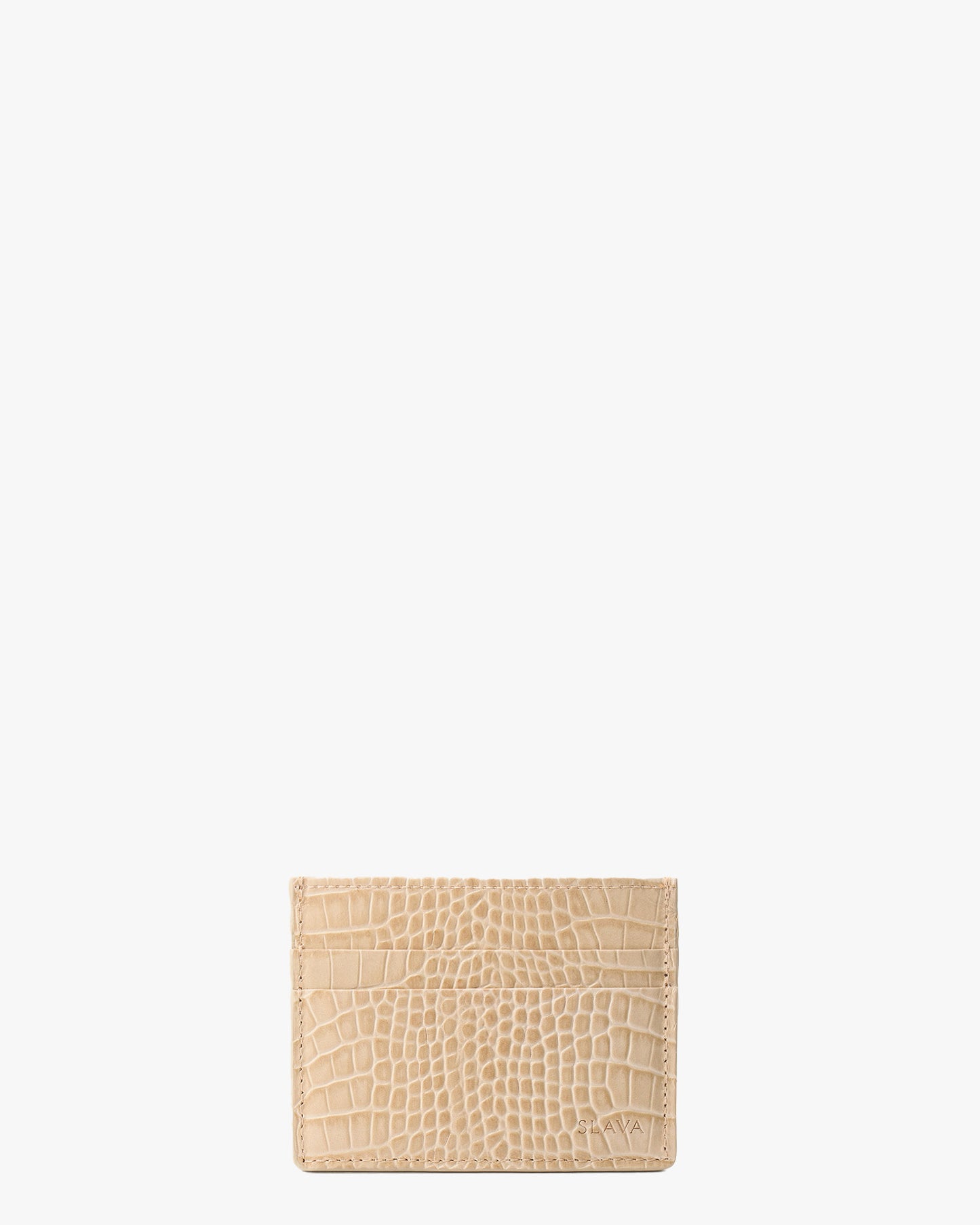 CARD HOLDER CROC BEIGE