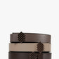 REVERSIBLE LEATHER BELT IN TAUPE