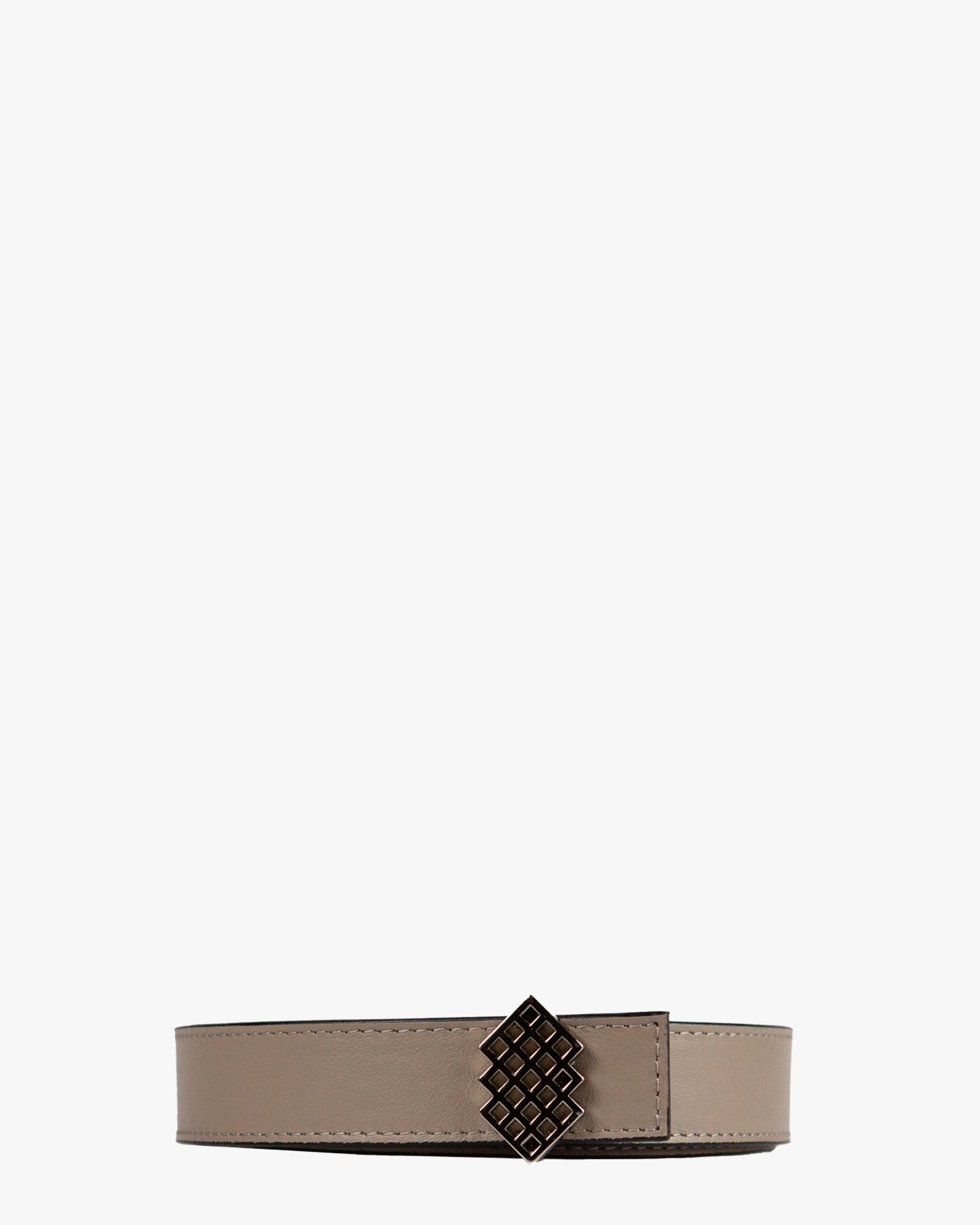 REVERSIBLE LEATHER BELT IN TAUPE