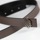 REVERSIBLE LEATHER BELT IN DEEP TAUPE