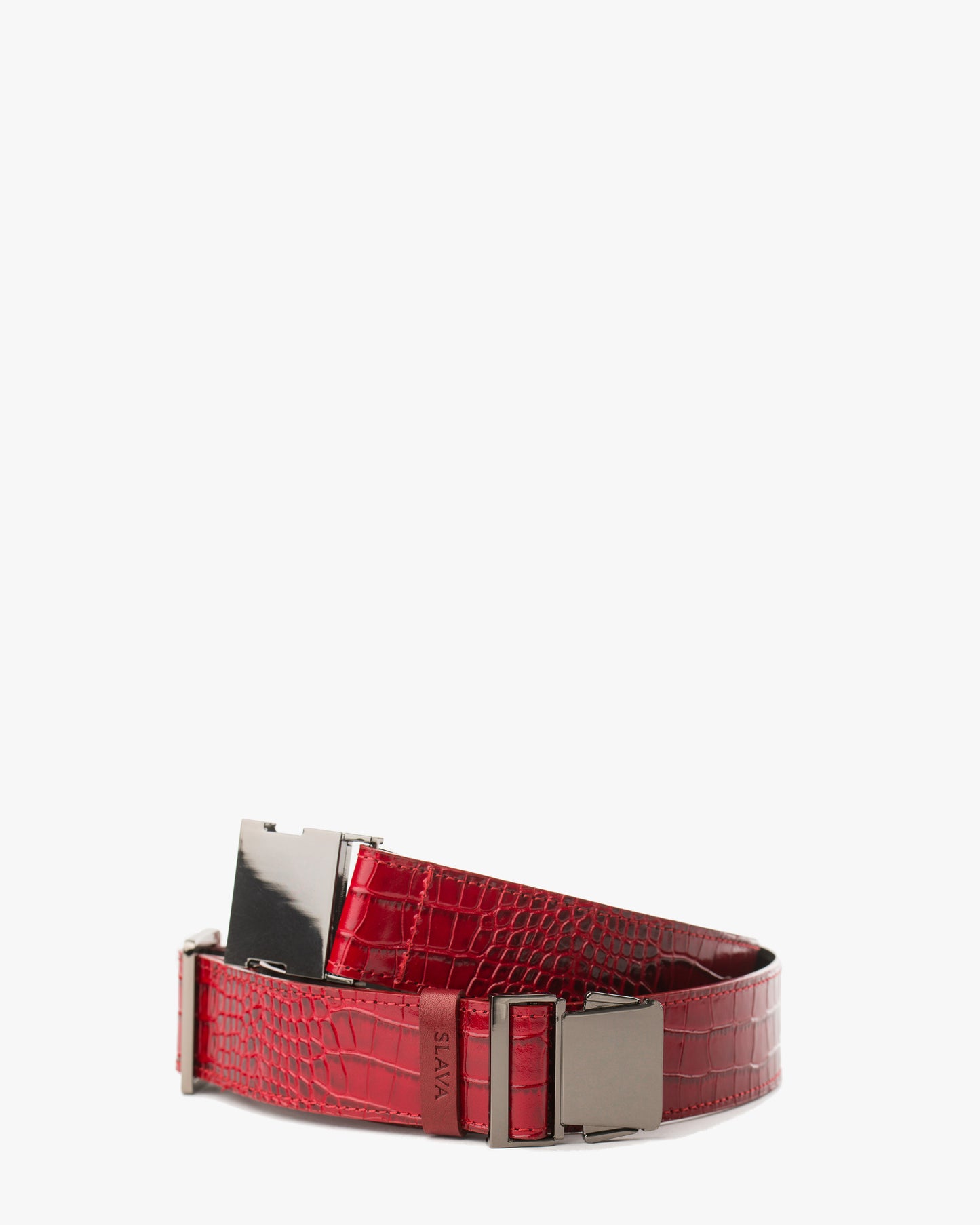 RED CROC LEATHER BELT